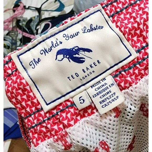 Size 5 / XL (Waist 35") Ted Baker Pineapple Tropical Leaves Swim Trunks - Picture 3 of 5